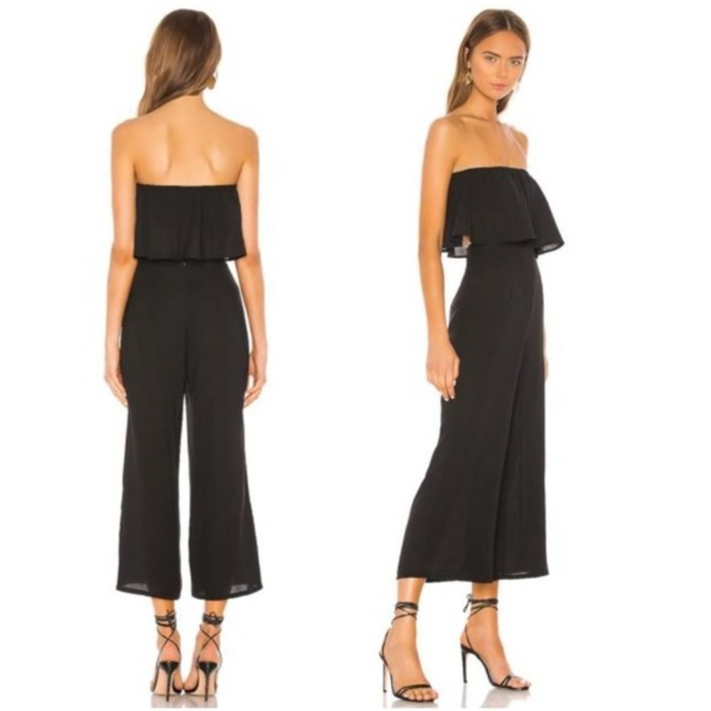 Superdown Brooke Wide Leg Crop Pant Black Size S Revolve